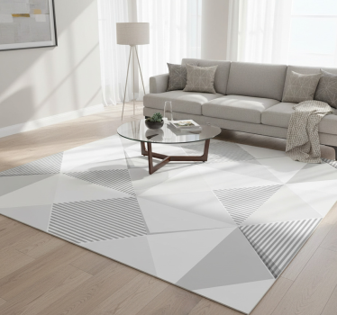 Vinyl tapijt geometrisch 3d witte vierkanten - TenStickers