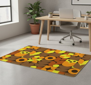Vinyl tapijt geometrisch abstract 70s laptop - TenStickers