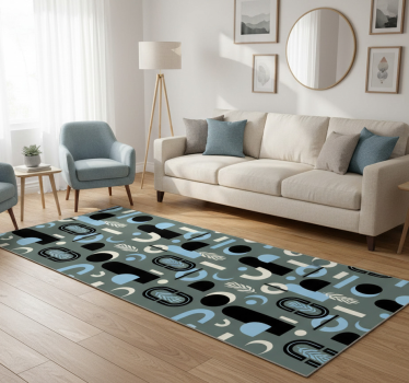 Vinyl tapijt geometrisch abstracte vorm op achtergrond - TenStickers