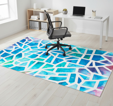 Vinyl tapijt geometrisch aquarel driehoek glasmozaïek - TenStickers