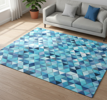 Vinyl tapijt geometrisch blauwe abstractie - TenStickers