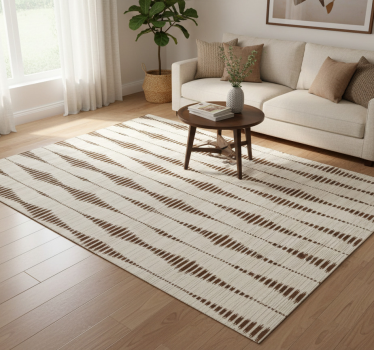 Vinyl tapijt geometrisch chocoladebruin ikat - TenStickers