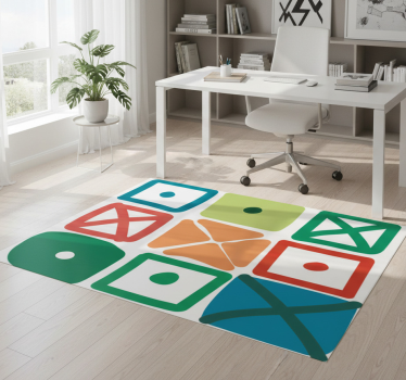 Vinyl tapijt geometrisch ontwerp met vierkanten - TenStickers