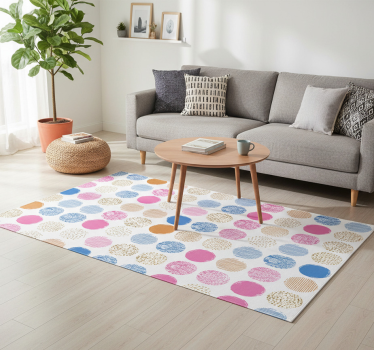 Vinyl tapijt geometrisch gekleurd stippenpatroon - TenStickers