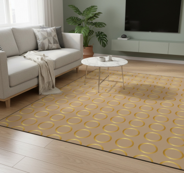 Vinyl tapijt geometrisch gouden cirkels patroon - TenStickers