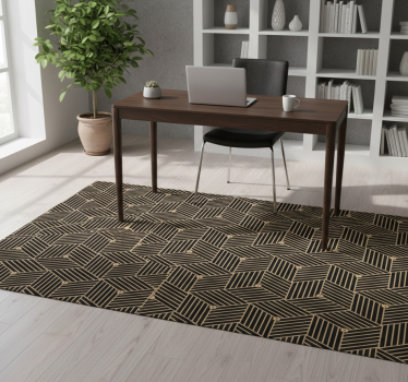 Vinyl tapijt geometrisch gouden deco patroon - TenStickers