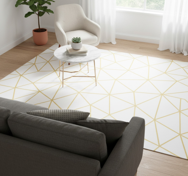Vinyl tapijt geometrisch gouden geometrische prismamosaïek - TenStickers
