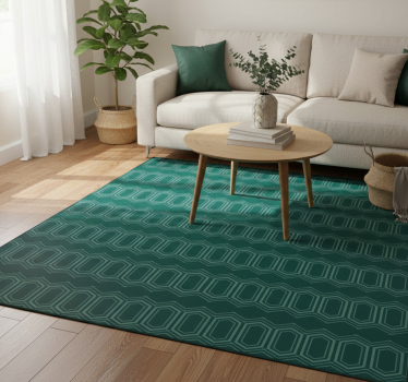 Vinyl tapijt geometrisch groen cirkelpatroon - TenStickers