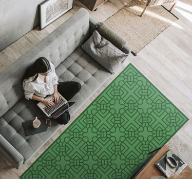Vinyl tapijt geometrisch groen patroon - TenStickers