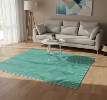 Vinyl tapijt geometrisch groen vierkant patroon - TenStickers