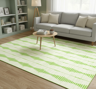 Vinyl tapijt geometrisch groene rabaul ikat - TenStickers