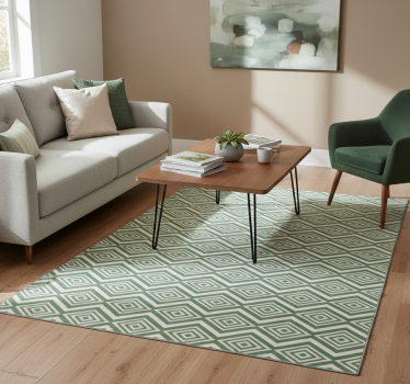 Vinyl tapijt geometrisch groene ruiten - TenStickers