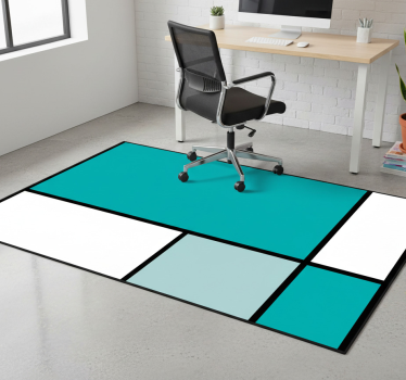 Vinyl tapijt geometrisch groene vierkante blokken - TenStickers