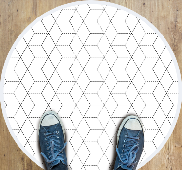 Vinyl tapijt geometrisch hexagonaal omlijning patroon - TenStickers