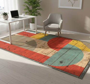 Vinyl tapijt geometrisch hout geometrie - TenStickers