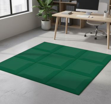 Vinyl tapijt geometrisch groene 3d tegels - TenStickers