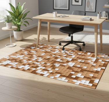 Vinyl tapijt geometrisch bruine vierkanten - TenStickers