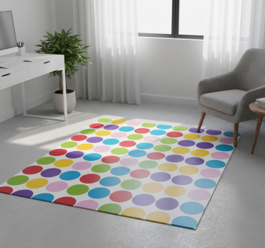 Vinyl tapijt geometrisch kleurrijk cirkels patroon - TenStickers