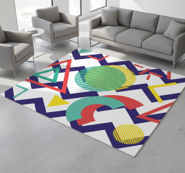 Vinyl tapijt geometrisch kleurrijk patroon - TenStickers