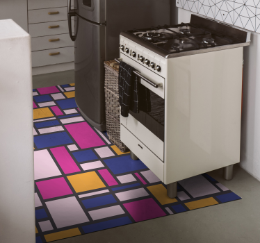 Vinyl tapijt geometrisch kleurrijke blokken - TenStickers