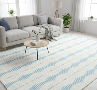 Vinyl tapijt geometrisch lichtblauw rabaul ikat - TenStickers