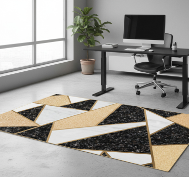Vinyl tapijt geometrisch marmer zwart wit tegels - TenStickers