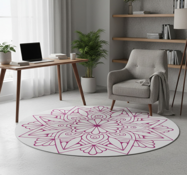 Vinyl tapijt geometrisch met verfijnd botanisch element - TenStickers