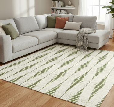 Vinyl tapijt geometrisch mosgroen rabaul ikat - TenStickers