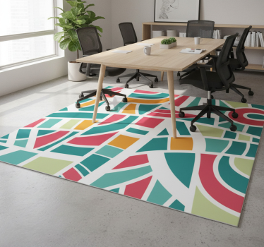 Vinyl tapijt geometrisch multicolor tegels - TenStickers