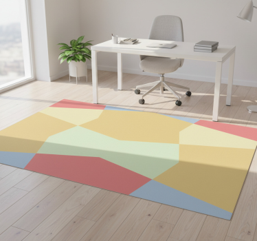 Vinyl tapijt geometrisch pastel kleurblokken - TenStickers