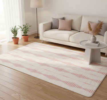 Vinyl tapijt geometrisch pastelroze rabaul ikat - TenStickers