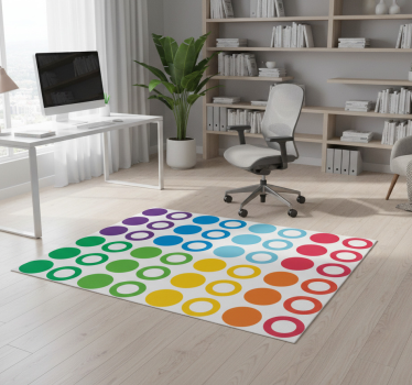 Vinyl tapijt geometrisch regenboogkleuren cirkels - TenStickers