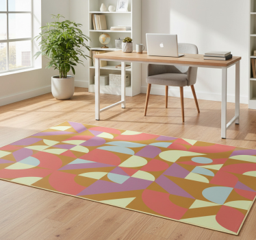 Vinyl tapijt geometrisch retro kleuren - TenStickers