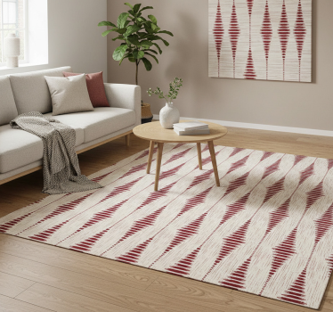 Vinyl tapijt geometrisch rood rabaul ikat - TenStickers