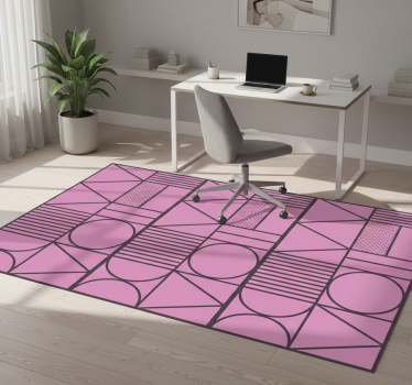 Vinyl tapijt geometrisch roze en grijs kleurvlak - TenStickers