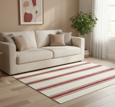 Vinyl tapijt geometrisch verticale lijnen rood - TenStickers