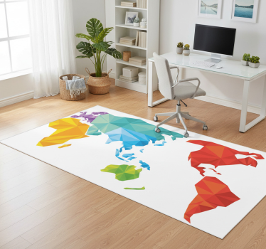Vinyl tapijt geometrisch wereldkaart kleur - TenStickers