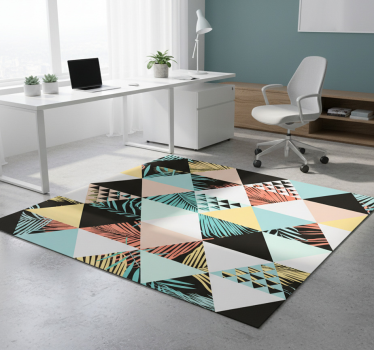 Vinyl tapijt geometrisch jungle driehoeken - TenStickers