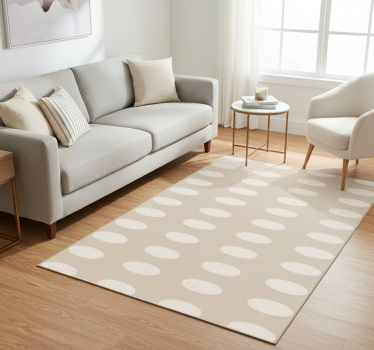Vinyl tapijt geometrisch wit cirkelpatroon - TenStickers