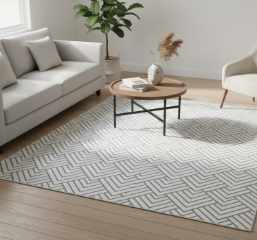 Vinyl tapijt geometrisch wit driehoek patroon - TenStickers