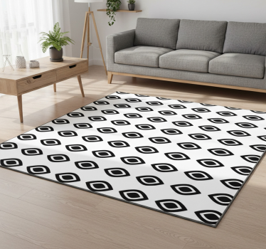 Vinyl tapijt geometrisch zwart-witte vormen - TenStickers