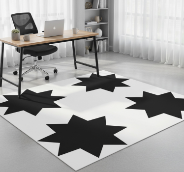Vinyl tapijt geometrisch zwarte sterrenvormen - TenStickers