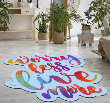 Vinyl tapijt tekst zorgen minder - TenStickers