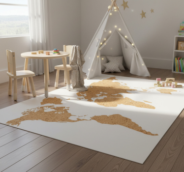 Vinyl tapijt wereldkaart decoratief kurken muismat - TenStickers