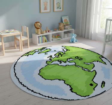 Vinyl tapijt wereldkaart decoratieve illustratie aarde - TenStickers