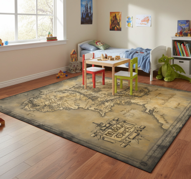 Vinyl tapijt wereldkaart decoratieve midden-aarde kaart - TenStickers