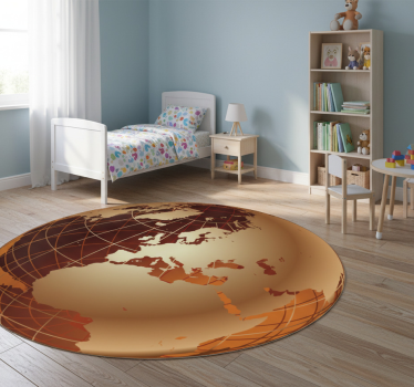Vinyl tapijt wereldkaart gouden europa - TenStickers