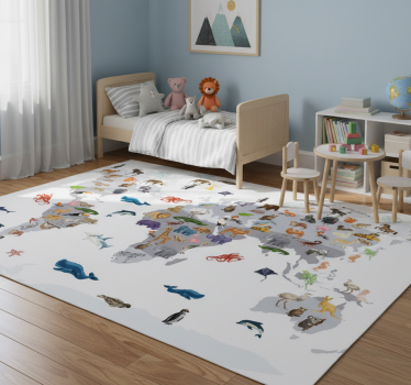 Vinyl tapijt wereldkaart nordic stijl muurdecoratie - TenStickers