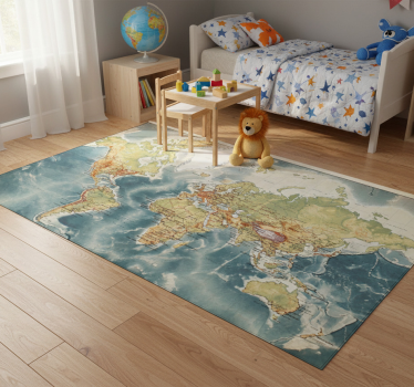 Vinyl tapijt wereldkaart vinilo mapa del mundo envejecido - TenStickers