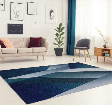 Vinyl tapijt woonkamer blauw scherven patroon mat - TenStickers